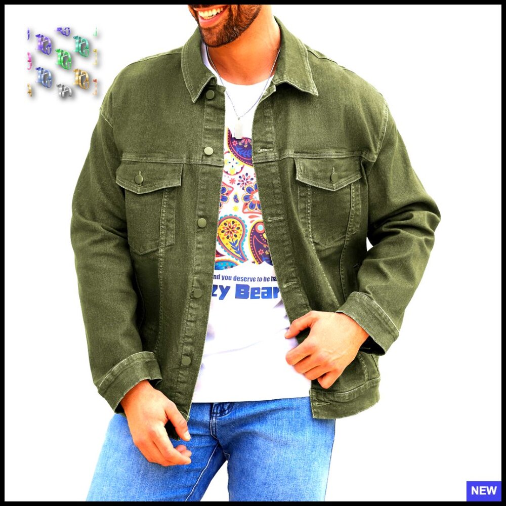 Men's Denim Trucker Jacket Lightweight Unlined Classic Western Style Button